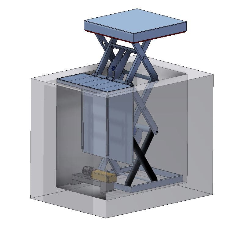 CEFAM ATLAS stainless steel lift table for the fish auction at the Port of La Rochelle