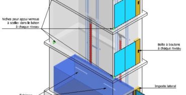 Monte charge accompagné - plan 3D - Cefam Atlas